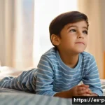 Home 13 아이들의 다발성 관절염 증상과 치료 - **Prompt:** A cozy, softly lit bedroom in the early morning. A child, approximately 7-8 years old, i...